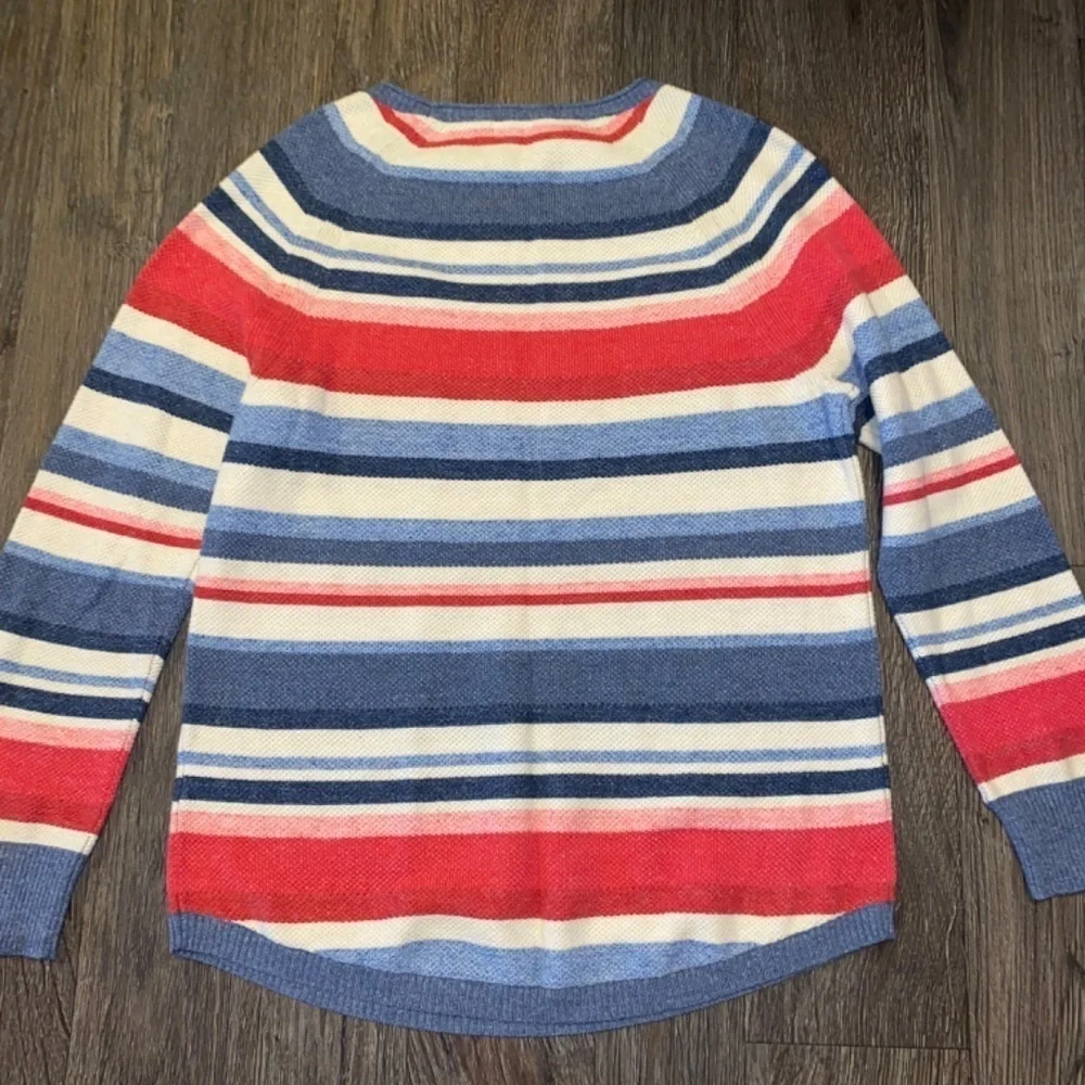 LL BEAN 💯 Cotton Striped Sweater Sz Medium - Picture 6 of 6